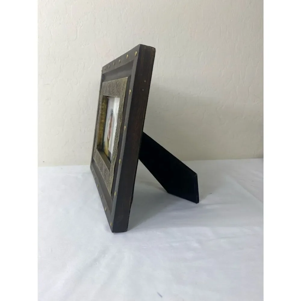 Bohemian Vtg solid wood Hand Crafted Picture Frame